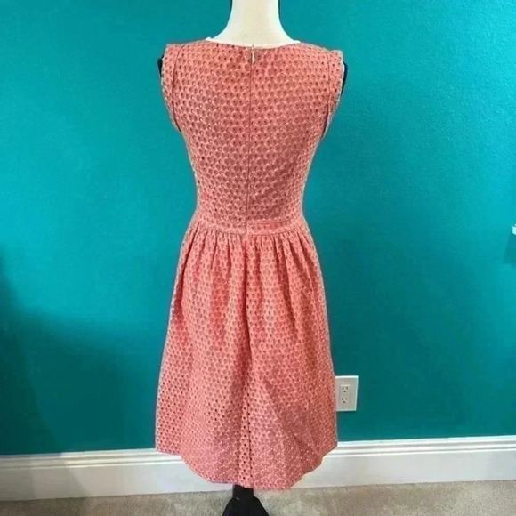 Rebecca Minkoff Women's Eyelet Shelly Dress in Orange Pink in size 2 - Picture 3 of 8